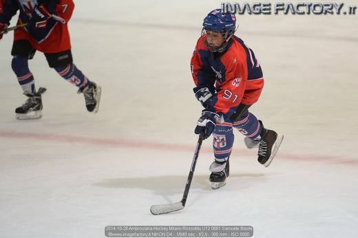 2014-10-26 Ambrosiana-Hockey Milano Rossoblu U12 0661 Samuele Basile